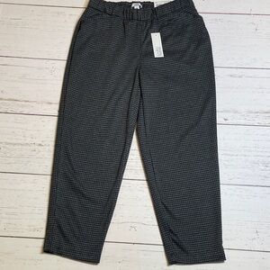 Croft & Barrow Gray Houndstooth Elastic Waist Trousers, size Petite Medium, NWT